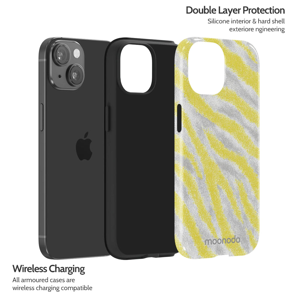 Lemon Zebra - iPhone 15 Case