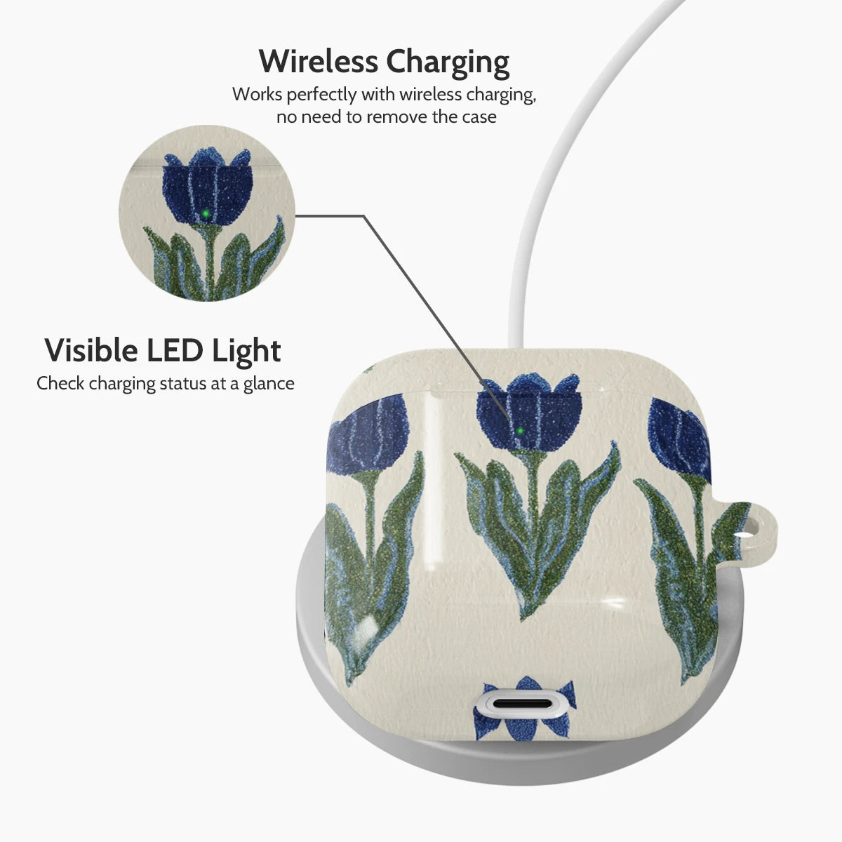 Midnight Tulip - AirPods 1 & 2 Case