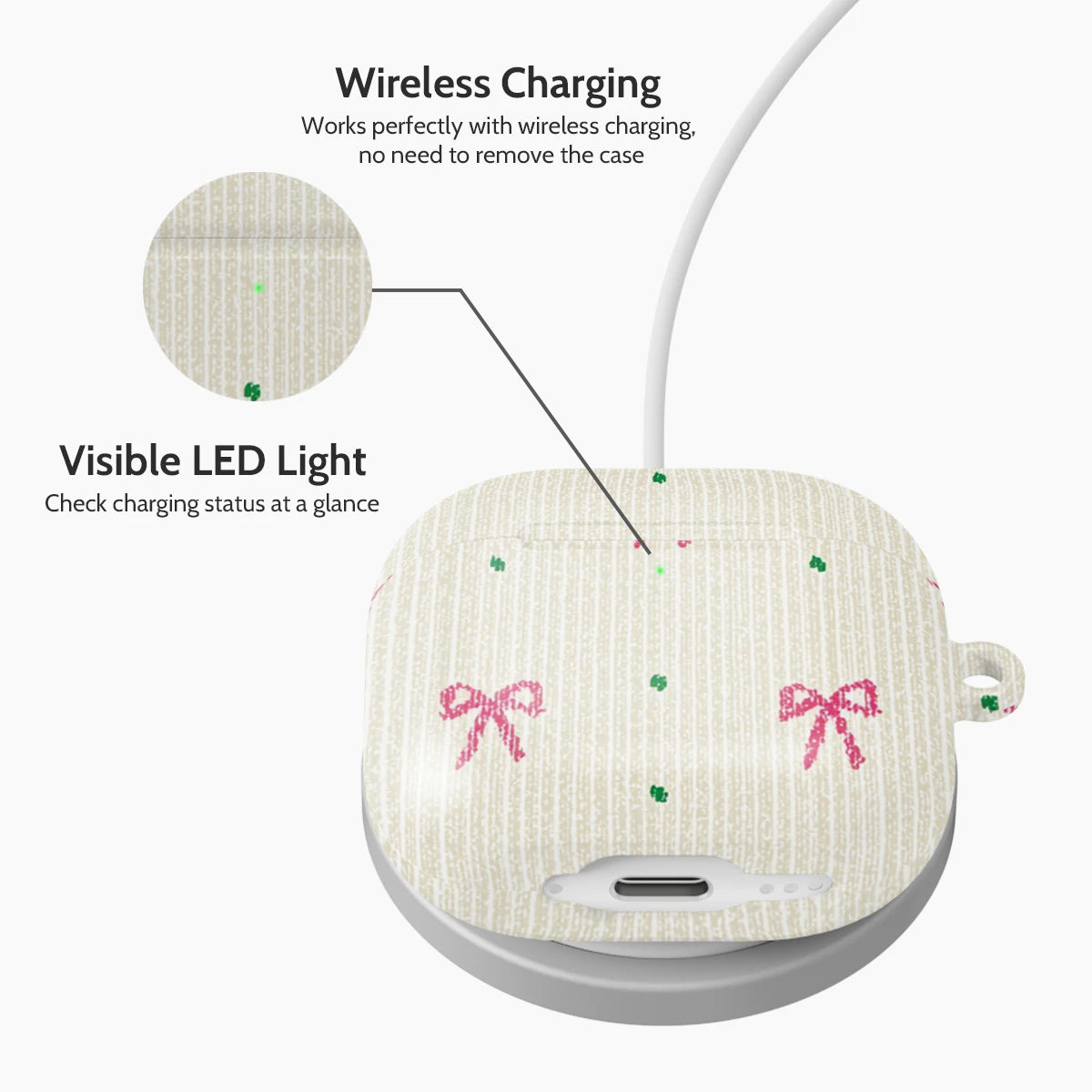 Rosy Ribbon - AirPods 4 Case