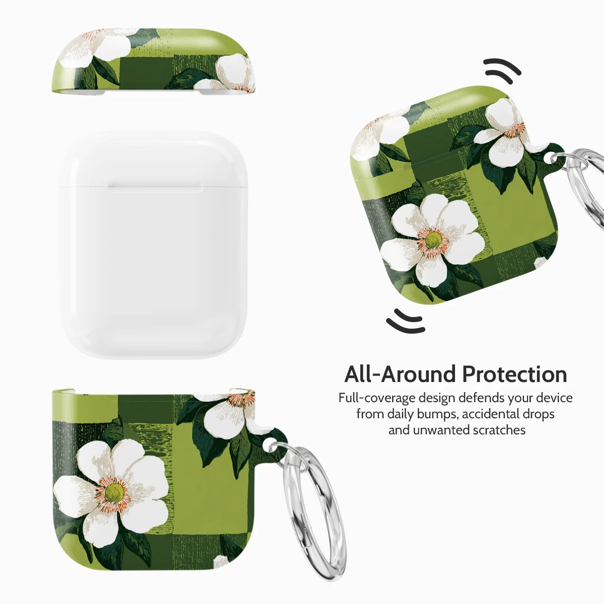 Emerald Bloom - AirPods 1 & 2 Case