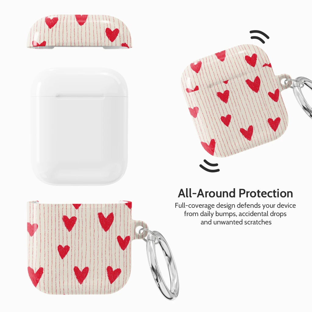 Crimson Pulse - AirPods 1 & 2 Case