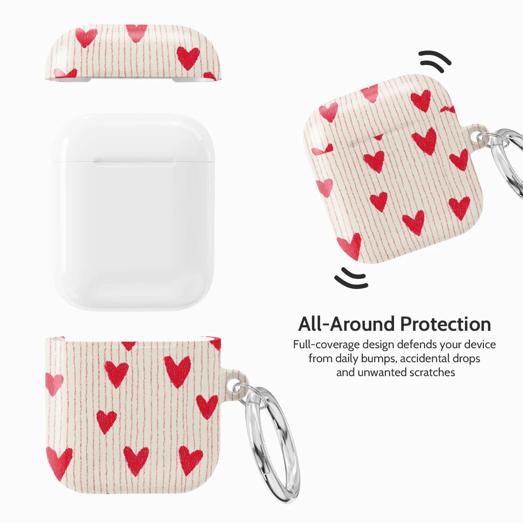 Crimson Pulse - AirPods 1 & 2 Case