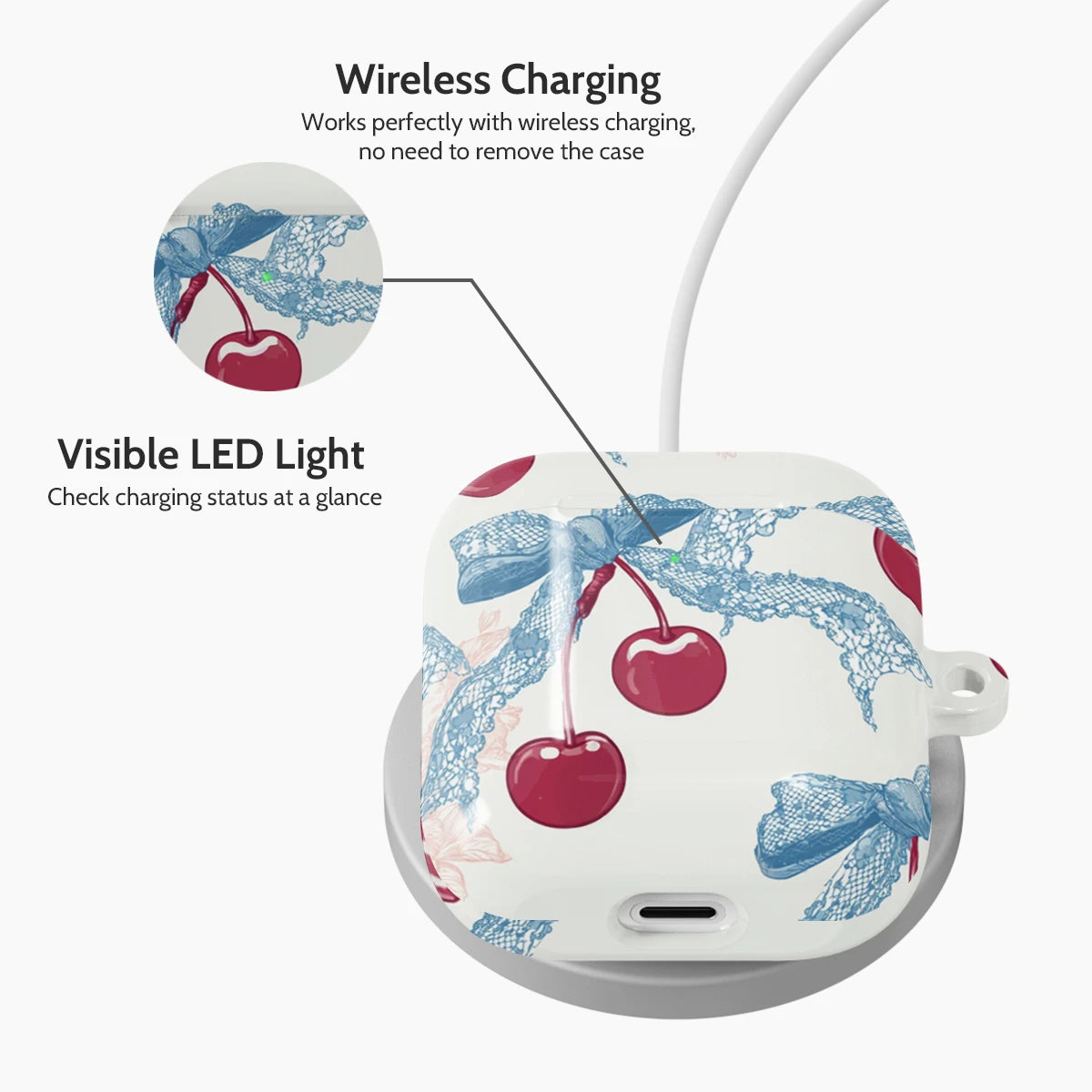 Lace Cherry - AirPods 1 & 2 Case