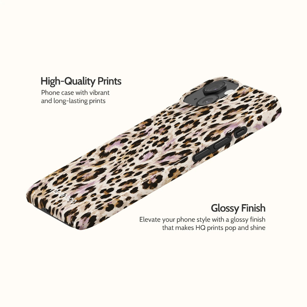 Mauve Leopard - iPhone 15 Case