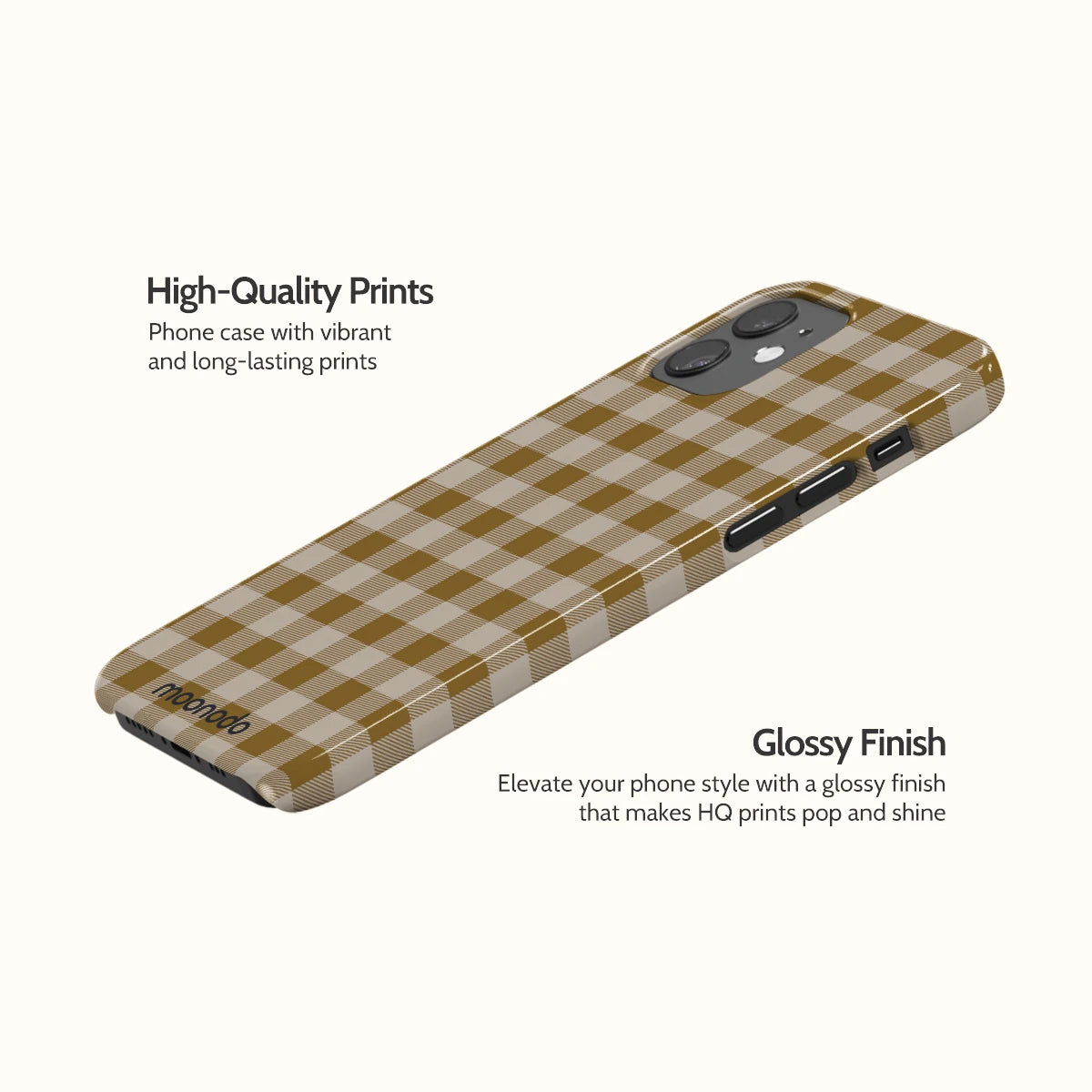 Olive Gingham - iPhone 12 Case