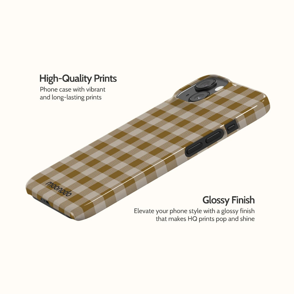 Olive Gingham - iPhone 14 Case