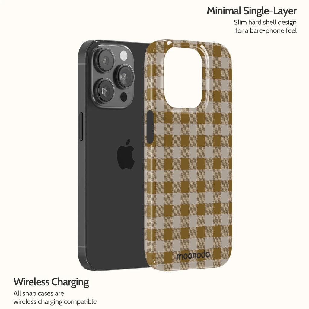 Olive Gingham - iPhone 14 Pro Case