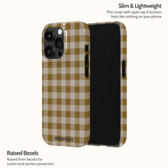 Olive Gingham - iPhone 14 Pro Case