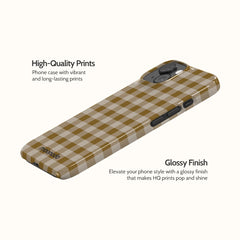 Olive Gingham - iPhone 15 Case