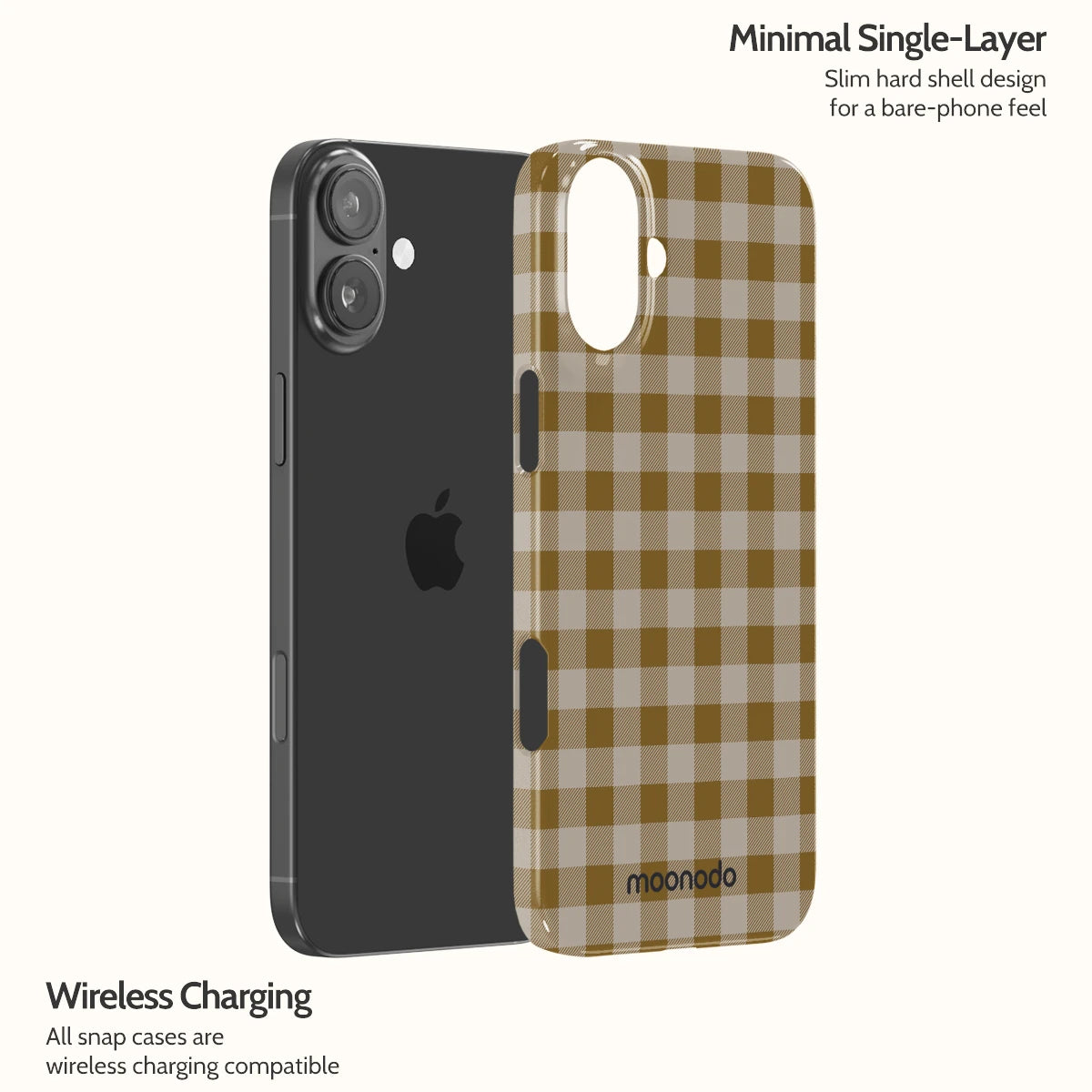 Olive Gingham - iPhone 16 Plus Case