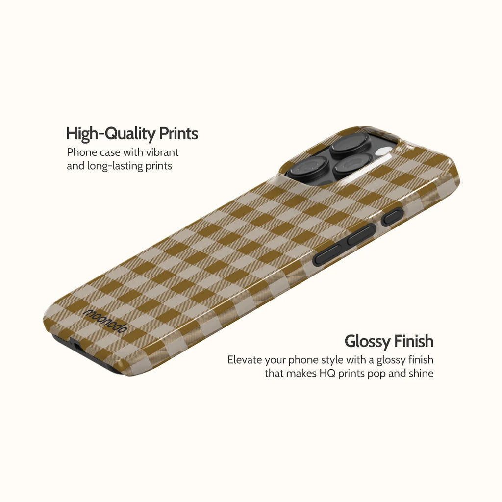 Olive Gingham - iPhone 16 Pro Case