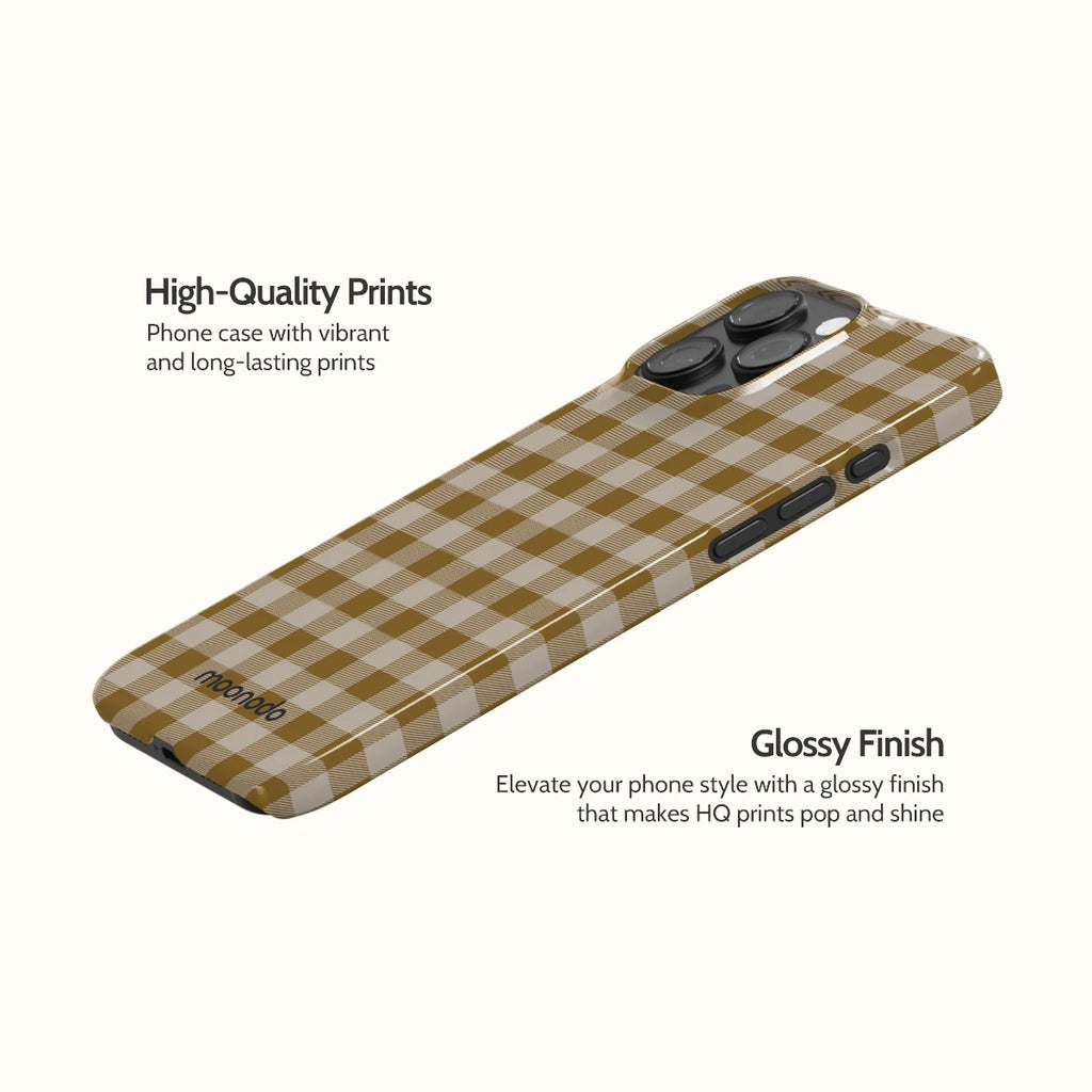 Olive Gingham - iPhone 16 Pro Max Case