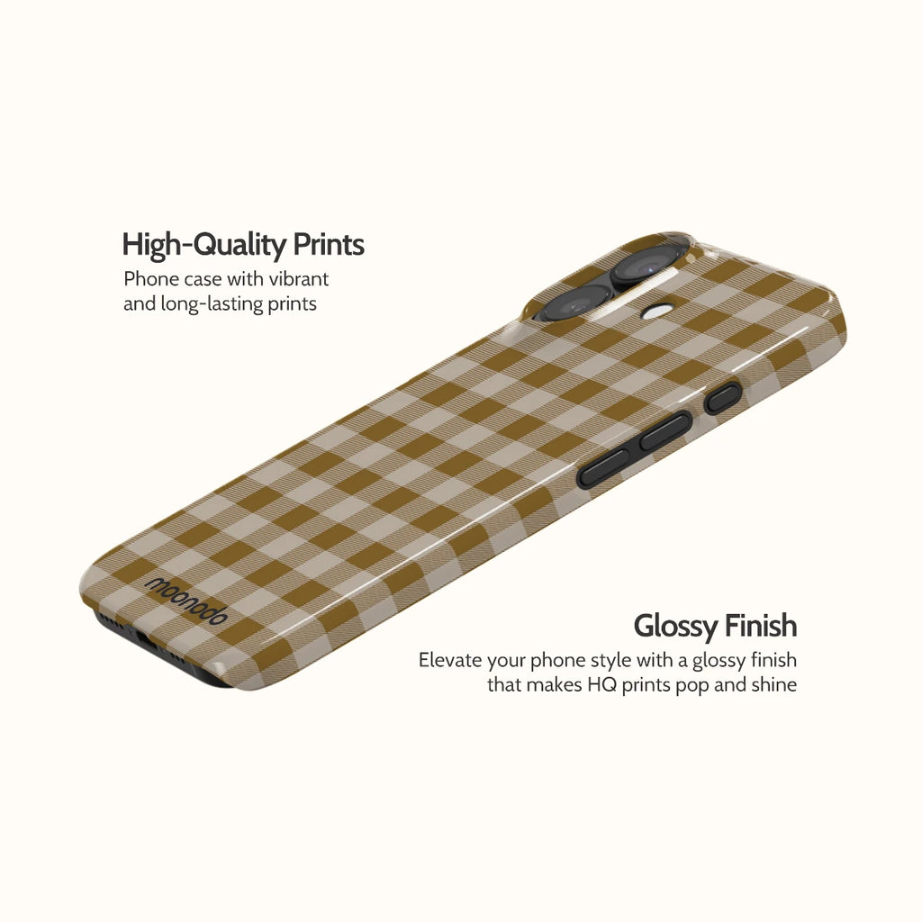 Olive Gingham - iPhone 17 Case