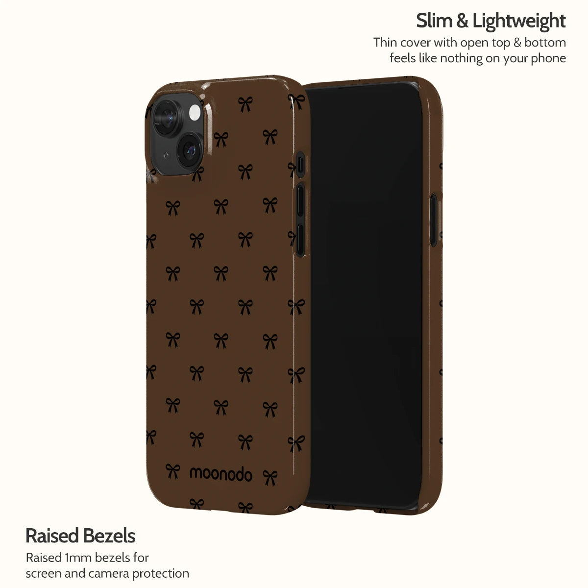 Espresso Bows - iPhone 15 Plus Case