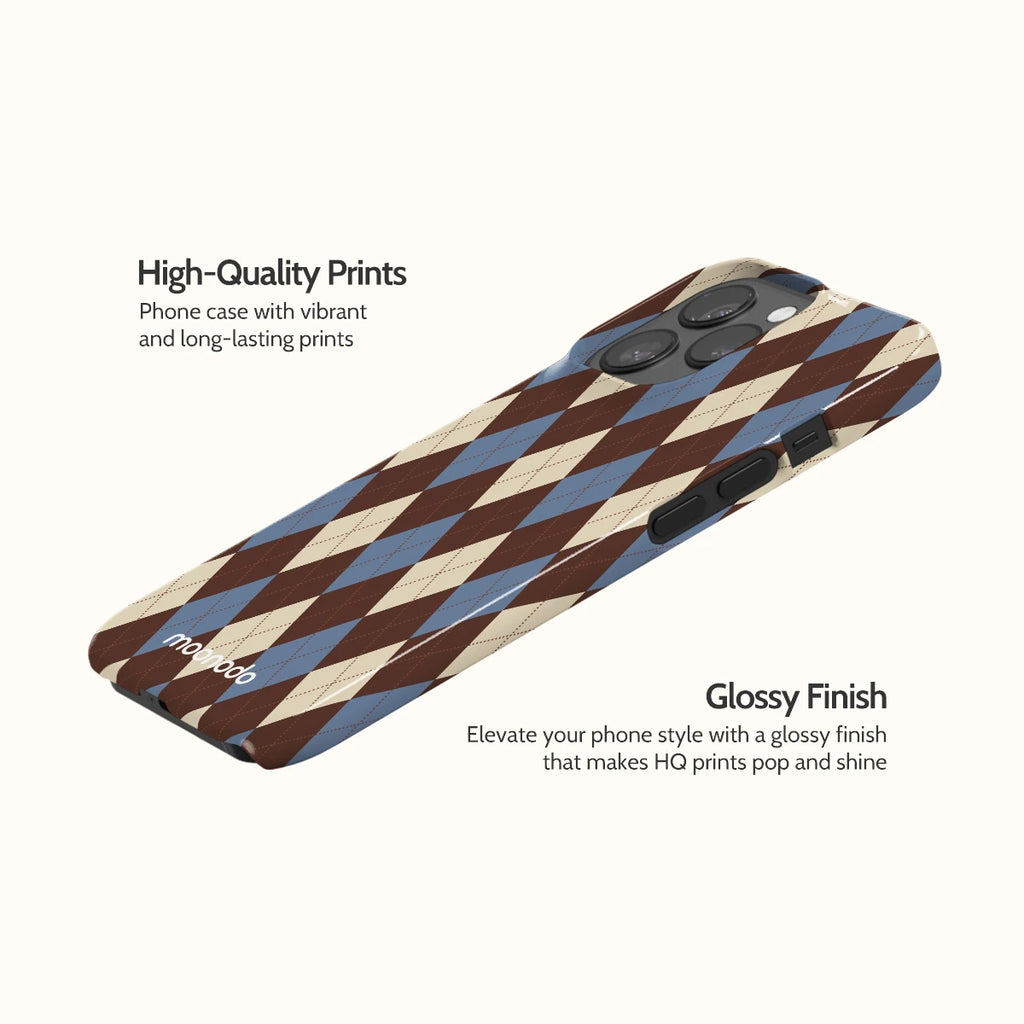 Denim Argyle - iPhone 13 Pro Case