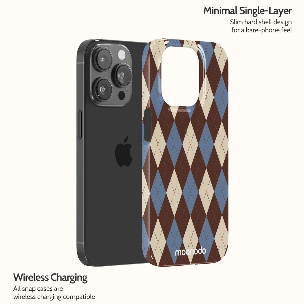 Denim Argyle - iPhone 14 Pro Case