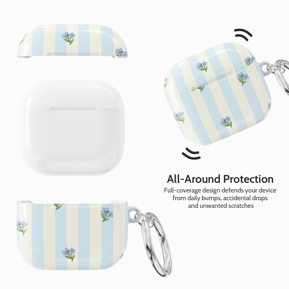 Bluebell Stripes - AirPods 4 Case