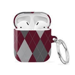 Merlot Argyle - AirPods 1 & 2 Case