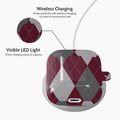 Merlot Argyle - AirPods 1 & 2 Case