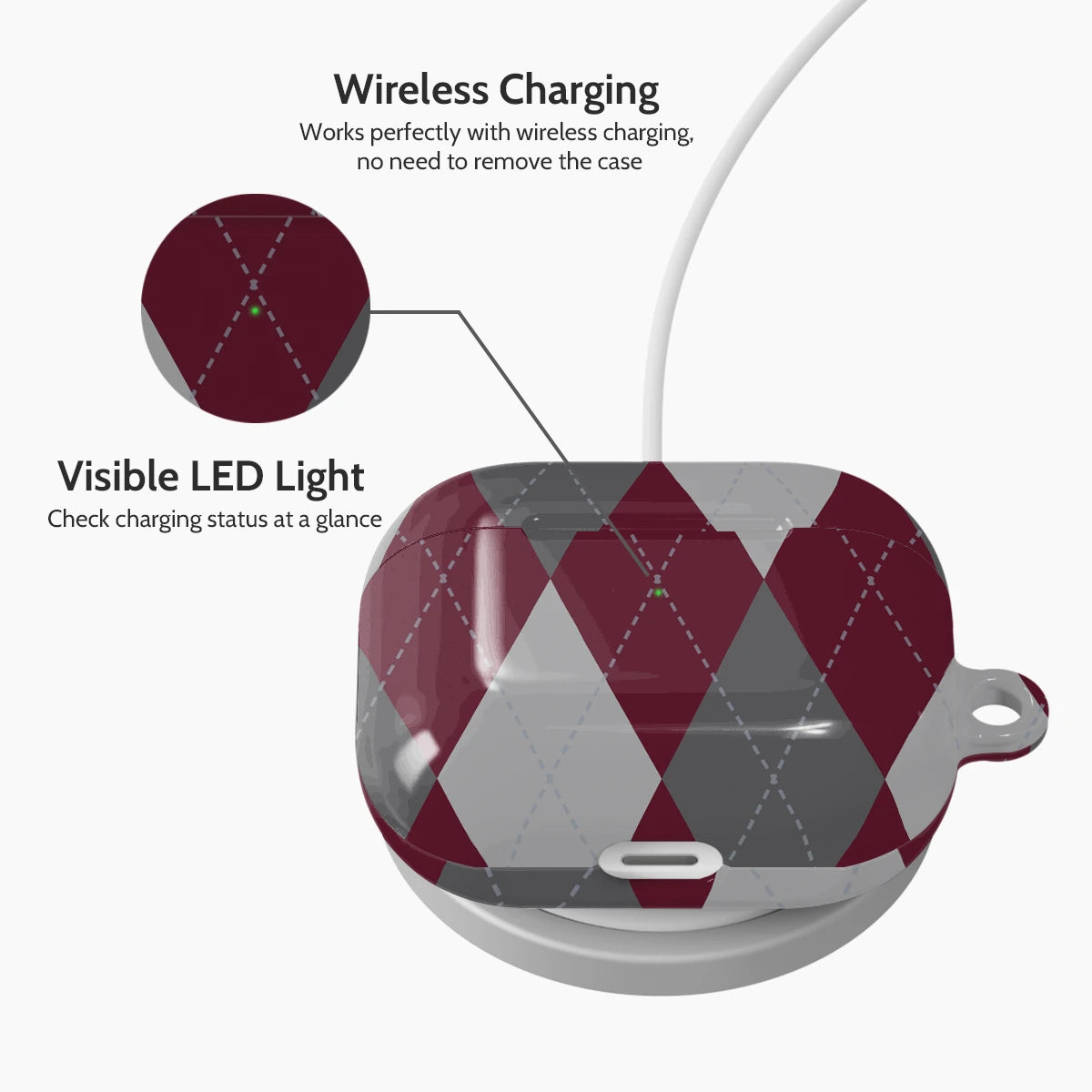 Merlot Argyle - AirPods 3 Case