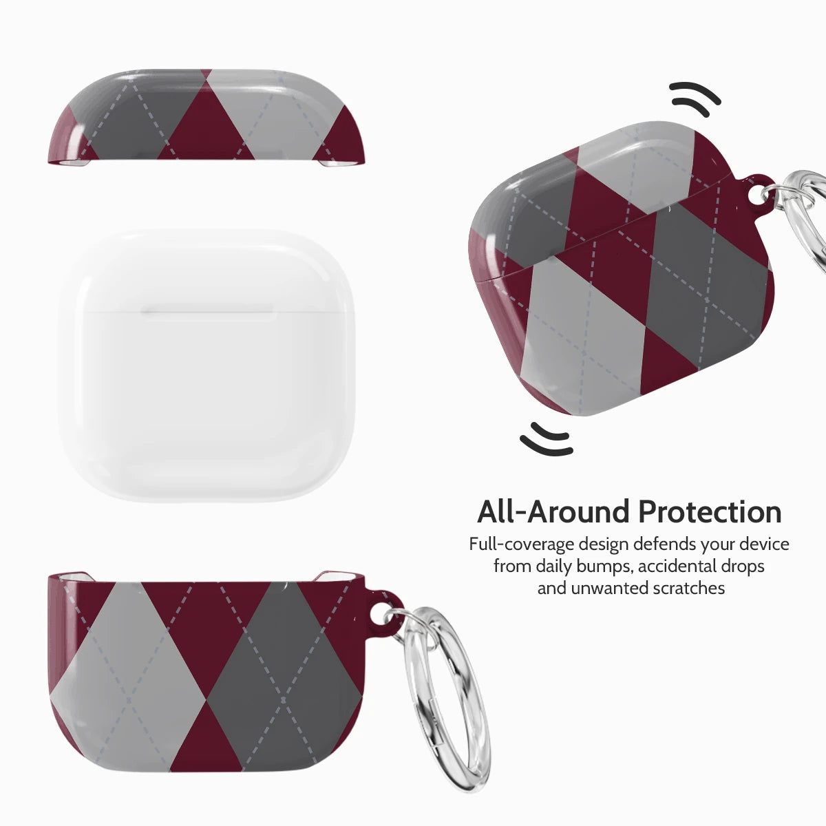 Merlot Argyle - AirPods 4 Case