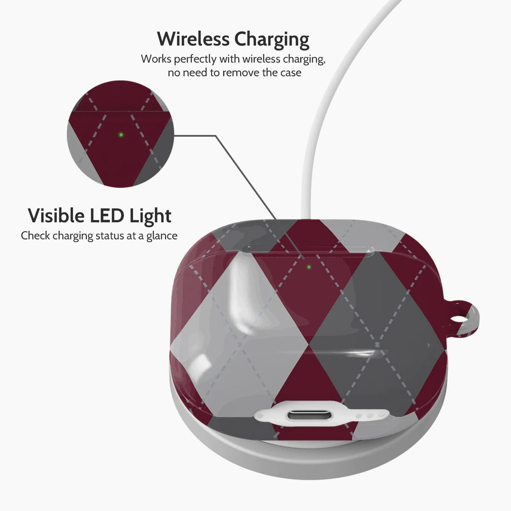 Merlot Argyle - AirPods 4 Case