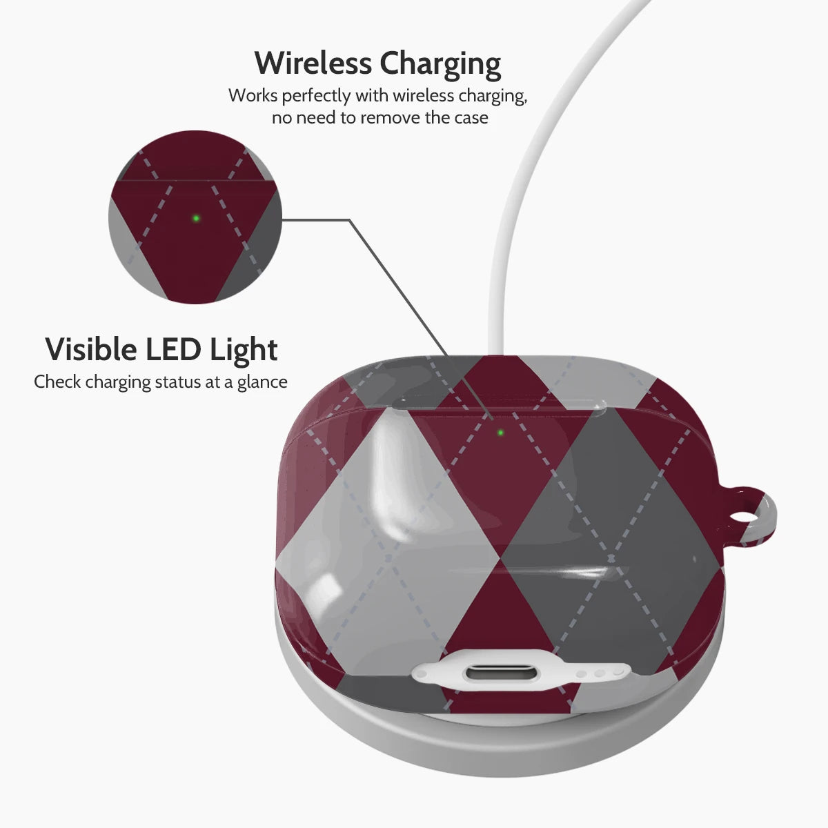 Merlot Argyle - AirPods 4 Case
