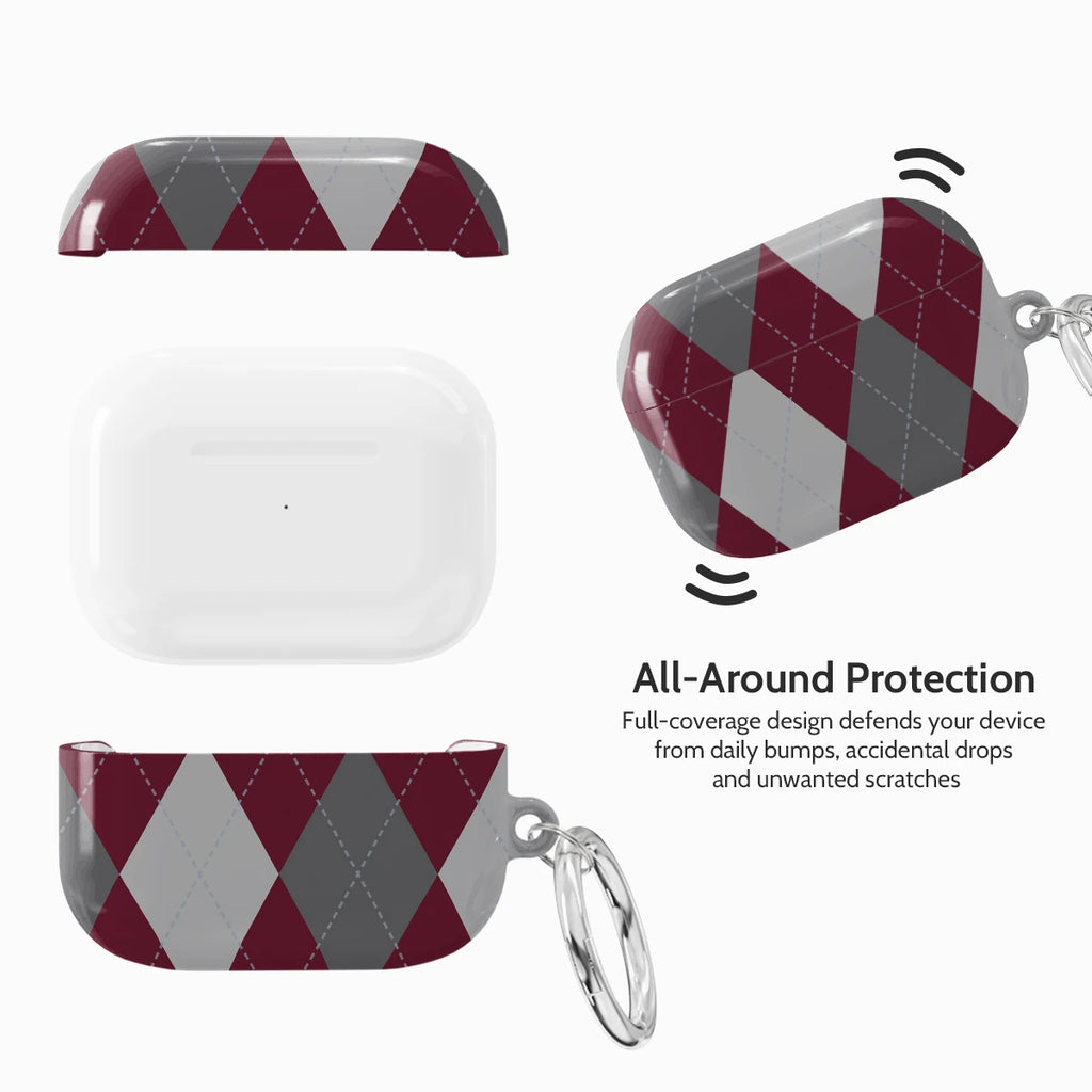 Merlot Argyle - AirPods Pro 1 Case