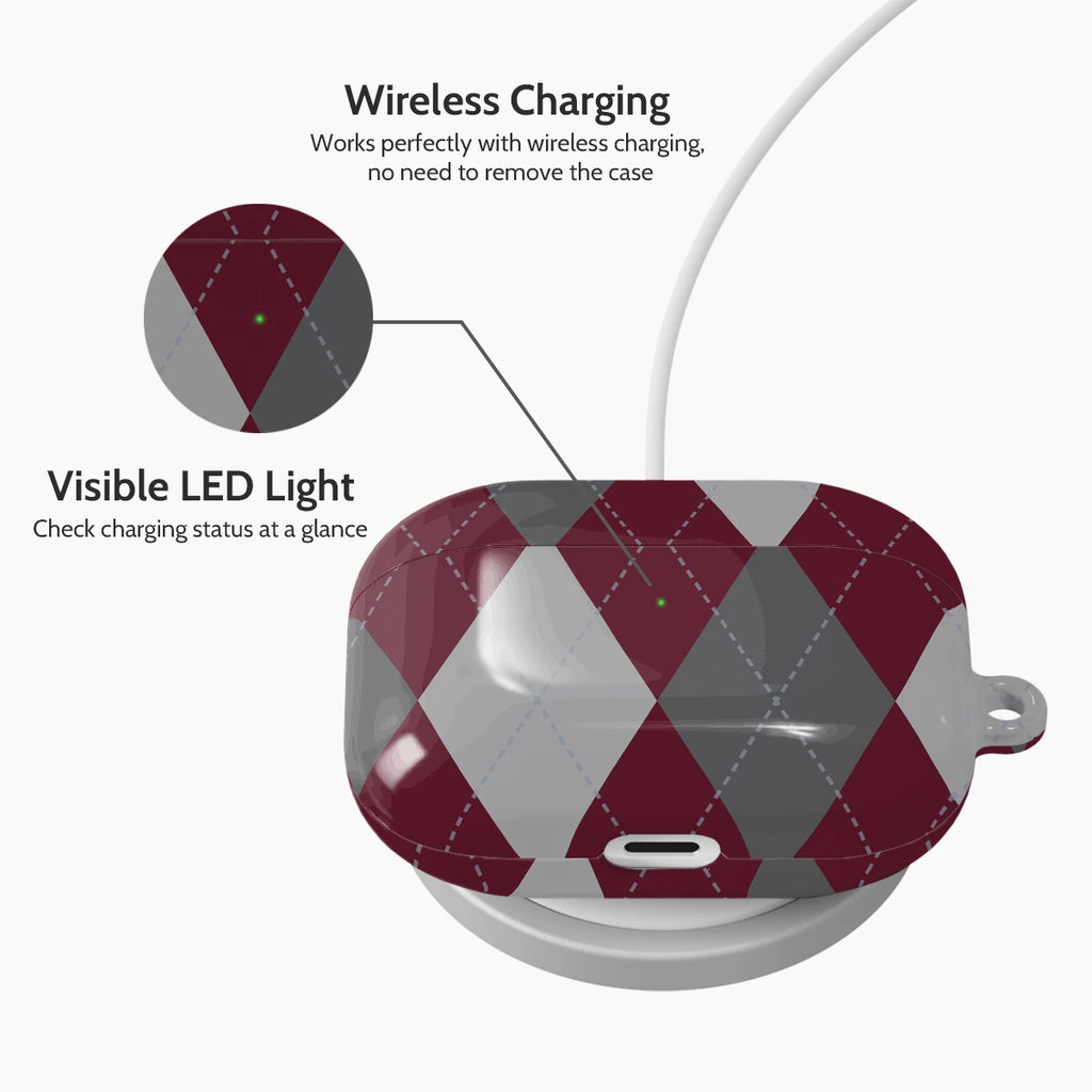 Merlot Argyle - AirPods Pro 1 Case