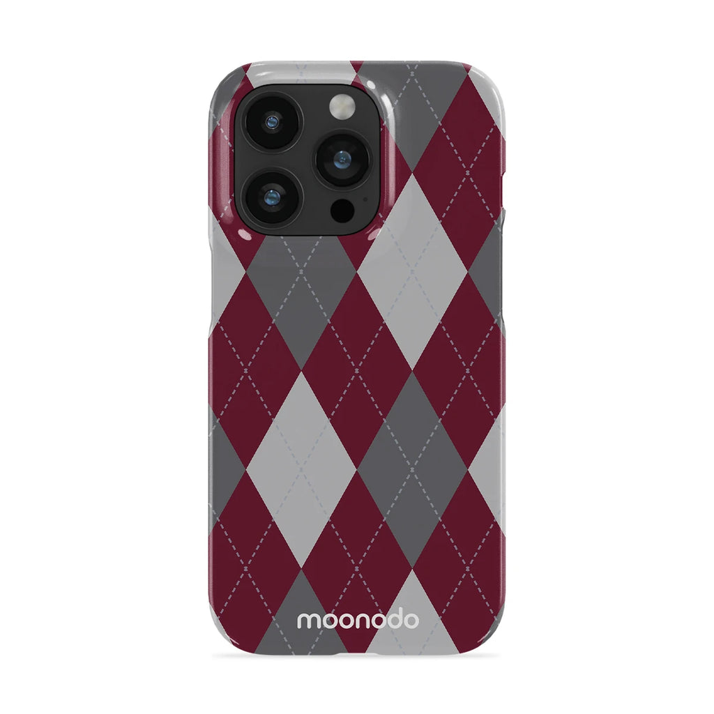 Merlot Argyle - iPhone 14 Pro Case