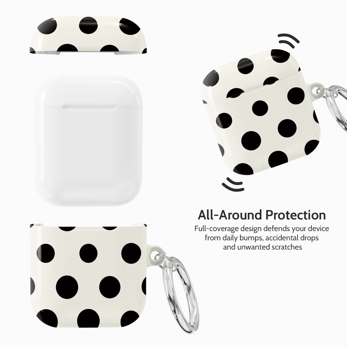 Ebony Polka - AirPods 1 & 2 Case