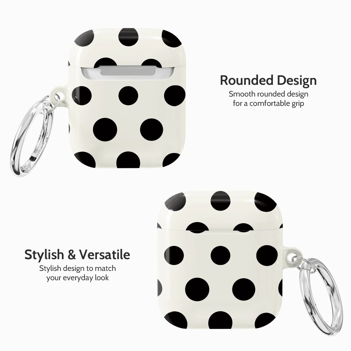 Ebony Polka - AirPods 1 & 2 Case