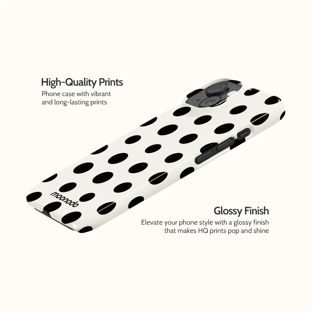 Ebony Polka - iPhone 15 Case