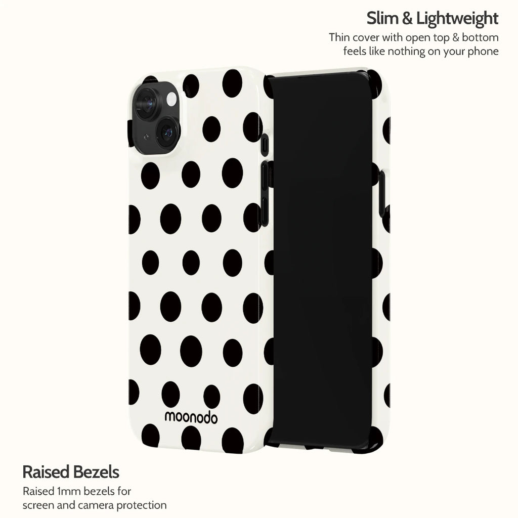 Ebony Polka - iPhone 15 Plus Case