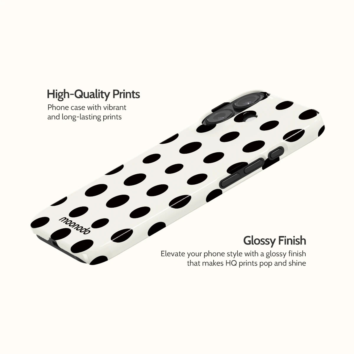 Ebony Polka - iPhone 16 Case