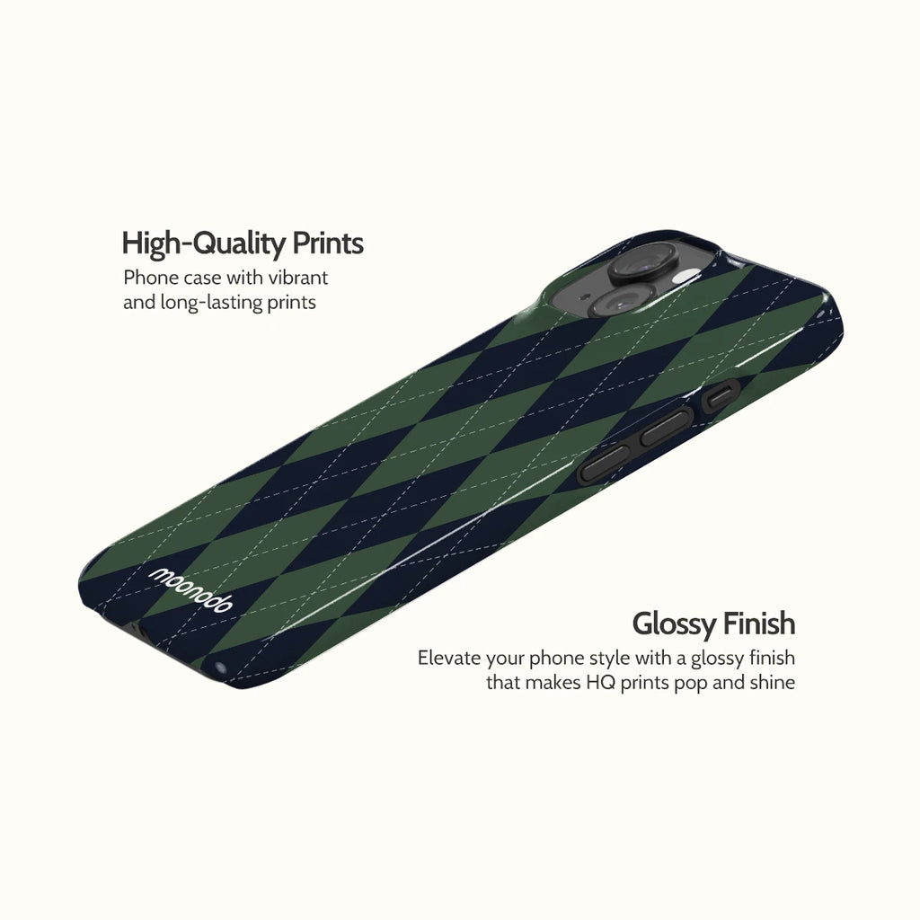 Pine Argyle - iPhone 15 Case