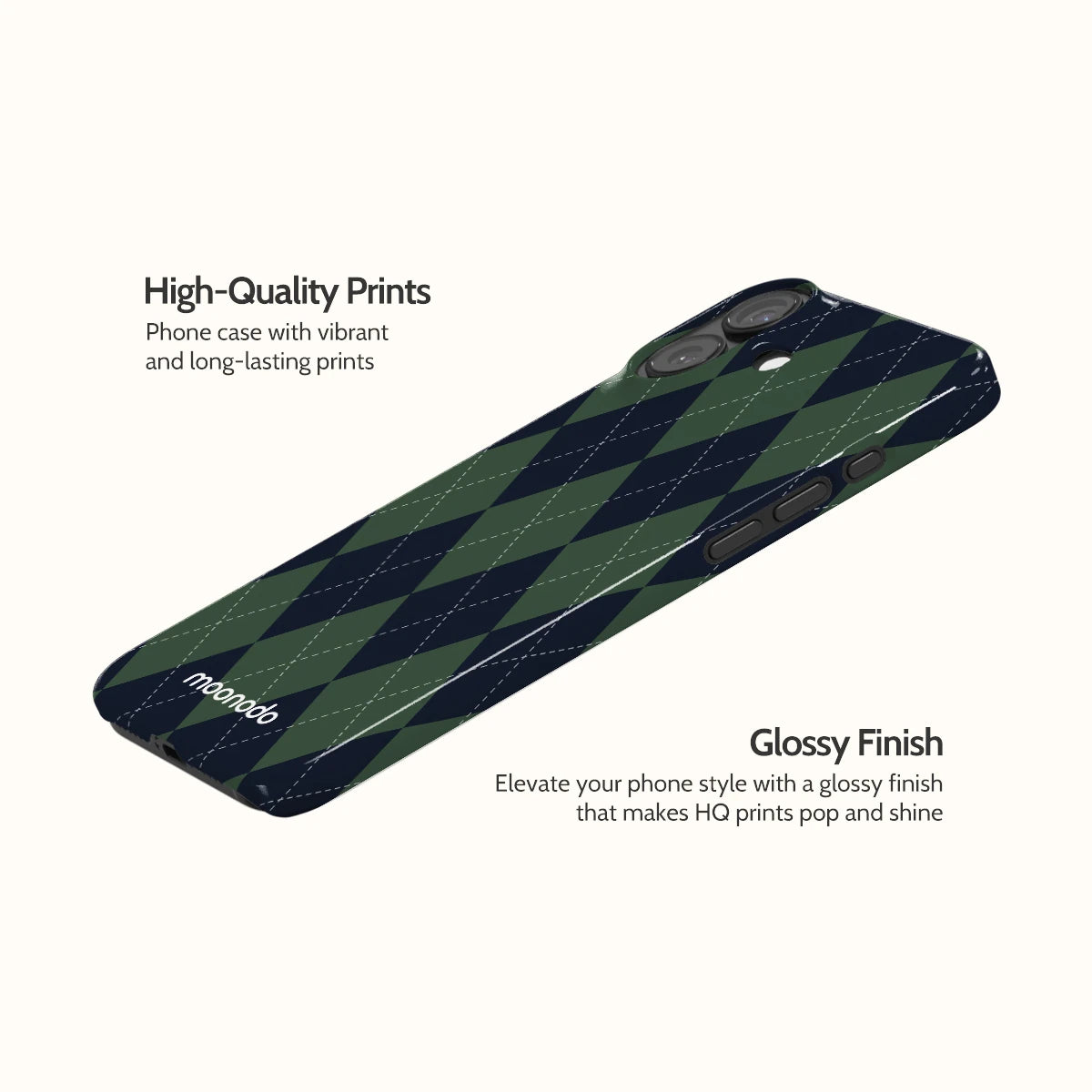 Pine Argyle - iPhone 16 Plus Case
