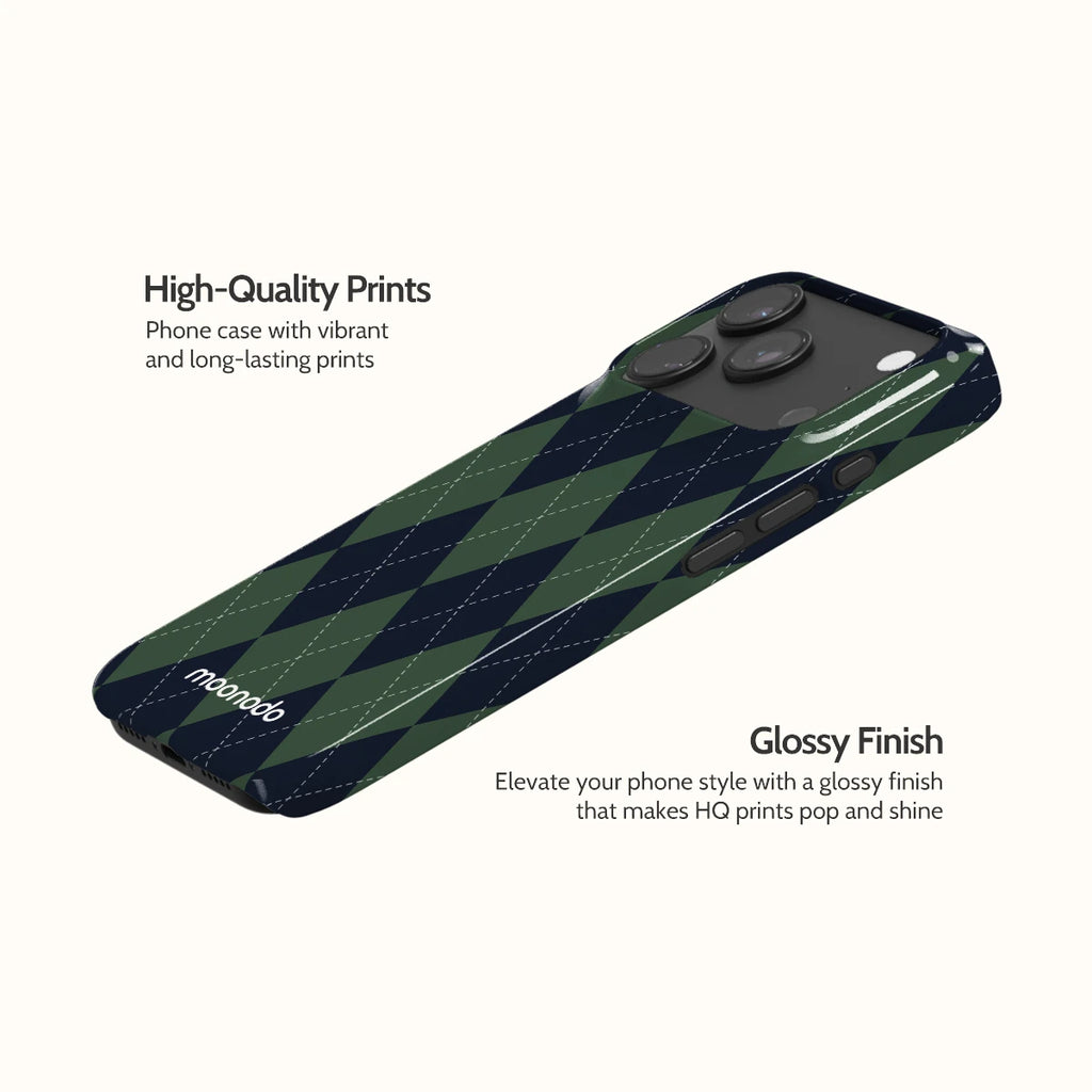 Pine Argyle - iPhone 18 Pro Case