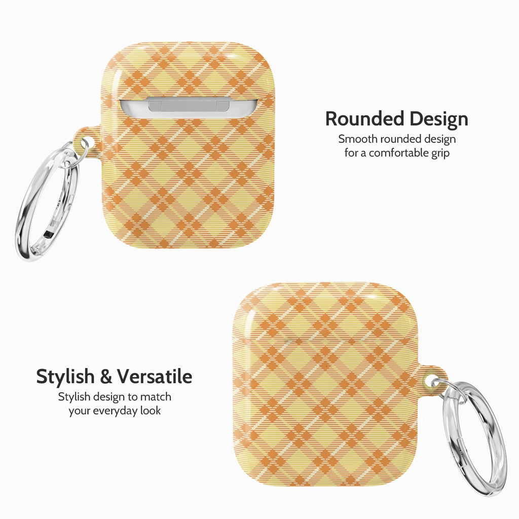 Peach Tartan - AirPods 1 & 2 Case