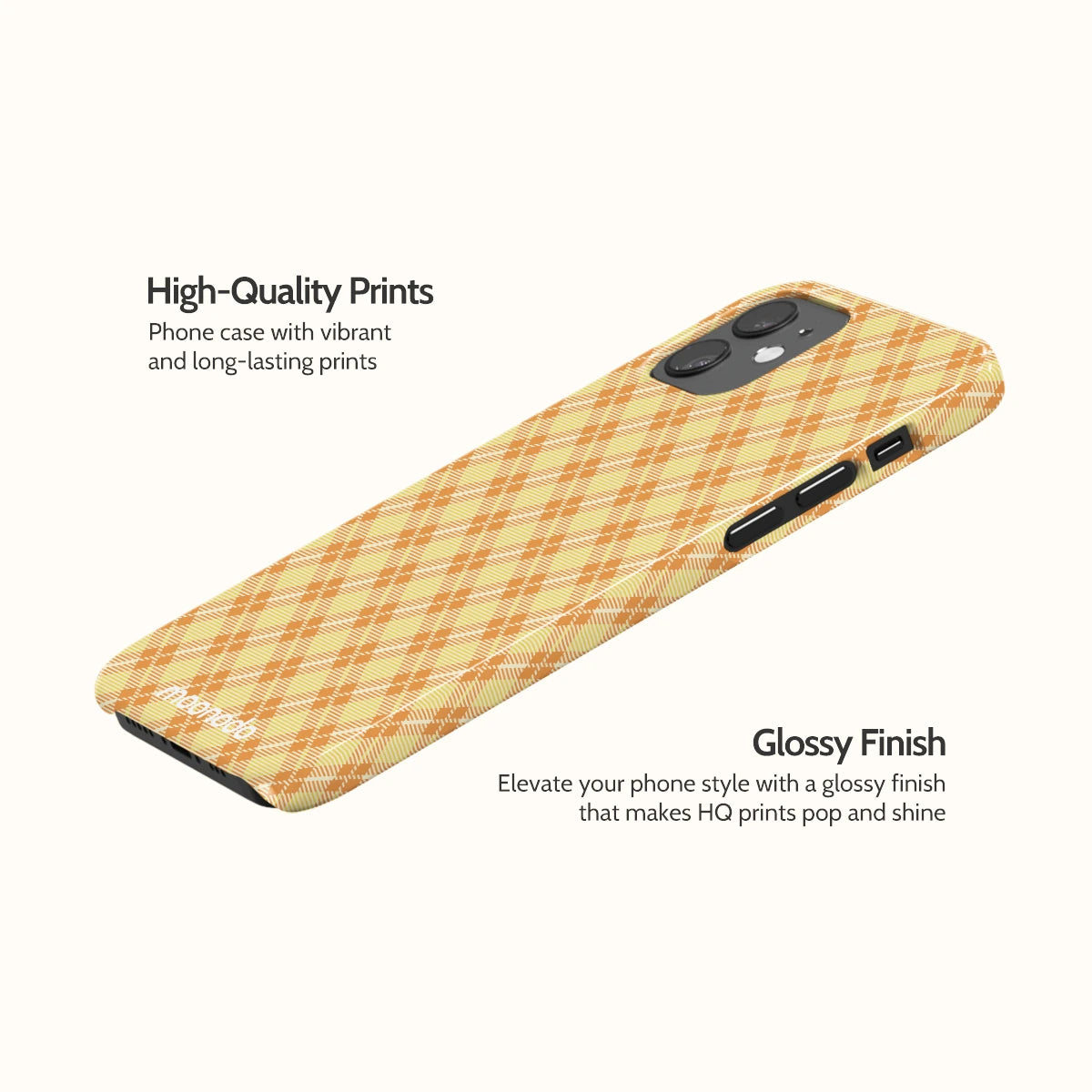 Peach Tartan - iPhone 12 Case