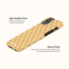 Peach Tartan - iPhone 13 Mini Case