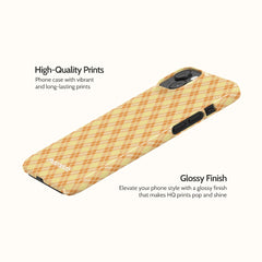 Peach Tartan - iPhone 14 Plus Case