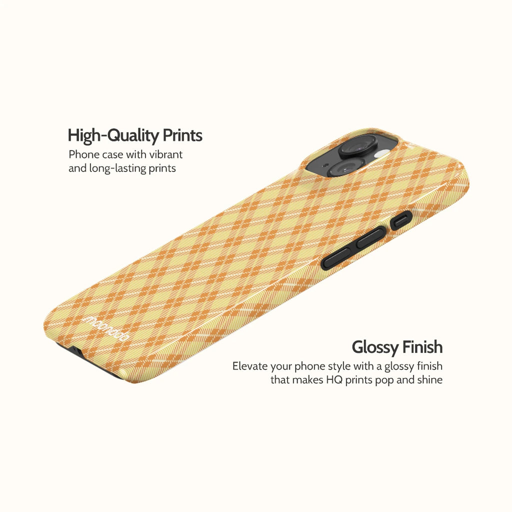 Peach Tartan - iPhone 15 Case