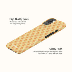 Peach Tartan - iPhone 15 Case