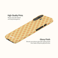Peach Tartan - iPhone 16 Case