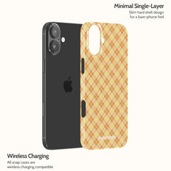 Peach Tartan - iPhone 16 Plus Case